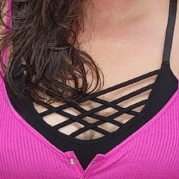 White Triple Criss Cross Tank top OS - Picture 3 of 4